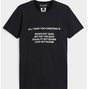 New Girl Order oversized Christmas wishes  values tee made in UK NWT